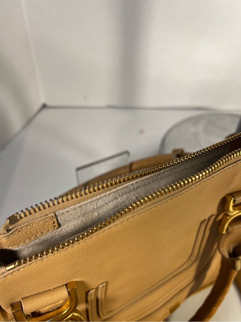Chloe mini Marcie bag. Leather Satchel with Gold Hardware - Picture 6 of 16